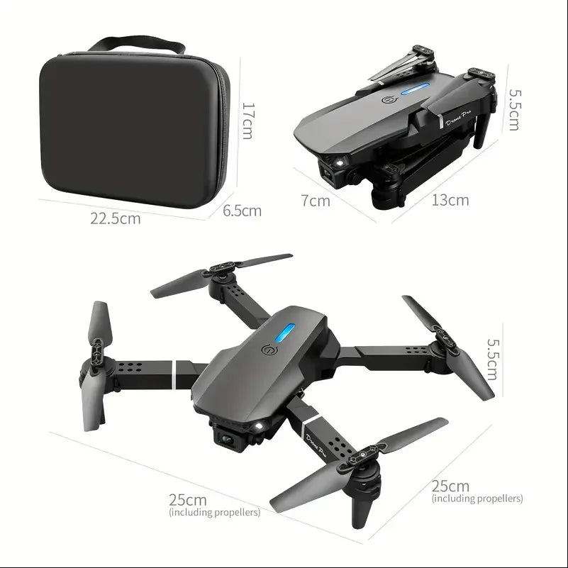 2025 E88 Drone HD Dual Camera, Screen Control No Phone Needed, One-Key Takeoff/Return, Wi-Fi App, USB Charging, Drop-Resistant, - Merit Sell