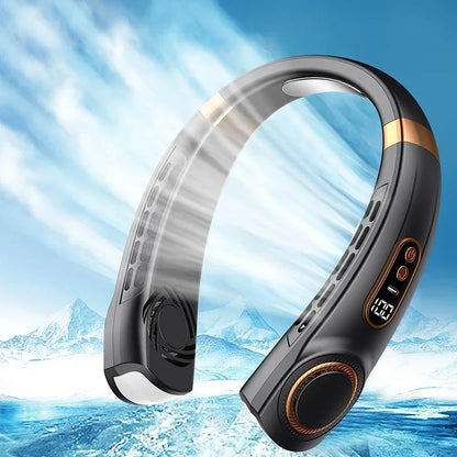 2025 Mini Hanging Neck Fan Portable Bladeless Neck Fan Air Cooler Digital Display Rechargeable Air Conditioner Neck Ventilator - Merit Sell