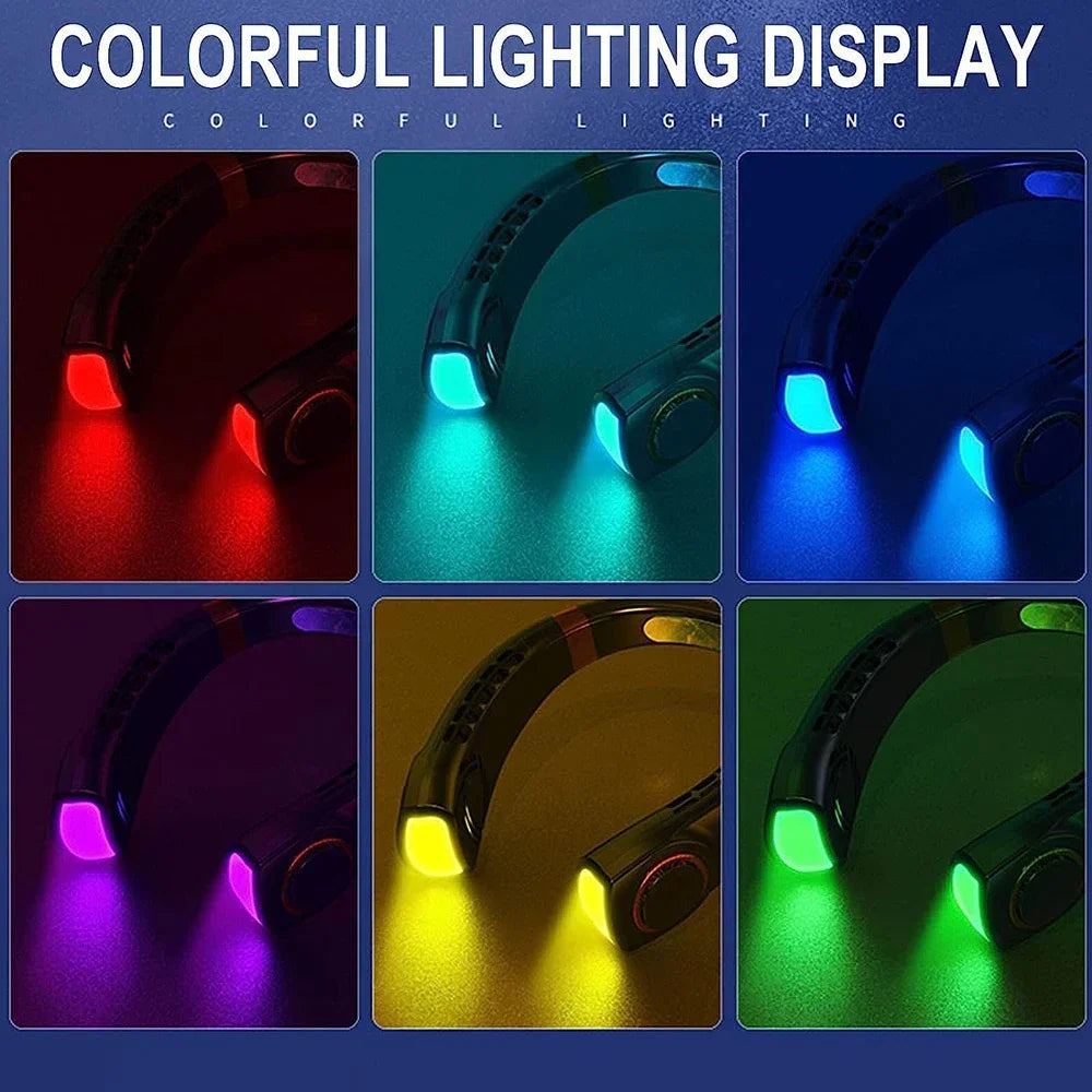 2025 Mini Hanging Neck Fan Portable Bladeless Neck Fan Air Cooler Digital Display Rechargeable Air Conditioner Neck Ventilator - Merit Sell