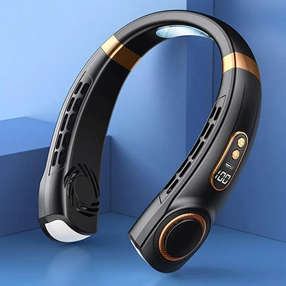 2025 Mini Hanging Neck Fan Portable Bladeless Neck Fan Air Cooler Digital Display Rechargeable Air Conditioner Neck Ventilator - Merit Sell