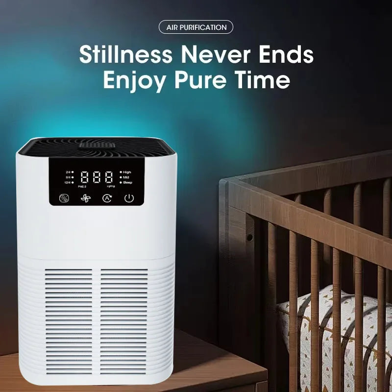2025 NEW Portable Home Air Purifier Filters Harmful Substance In The Air With LED Display Air Fresh Air Fan Home Office Purifier - Merit Sell