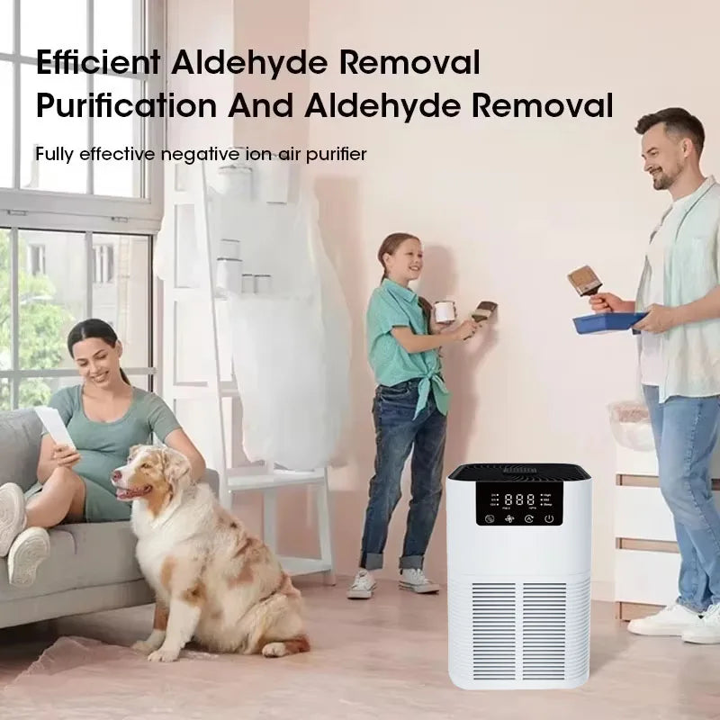 2025 NEW Portable Home Air Purifier Filters Harmful Substance In The Air With LED Display Air Fresh Air Fan Home Office Purifier - Merit Sell