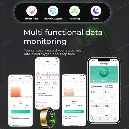 2025 New Smart Ring Heart Rate Blood Pressure Sleep Monitoring Motion Tracking IP68 Waterproof Men Women Smart Ring Holiday Gift - Merit Sell