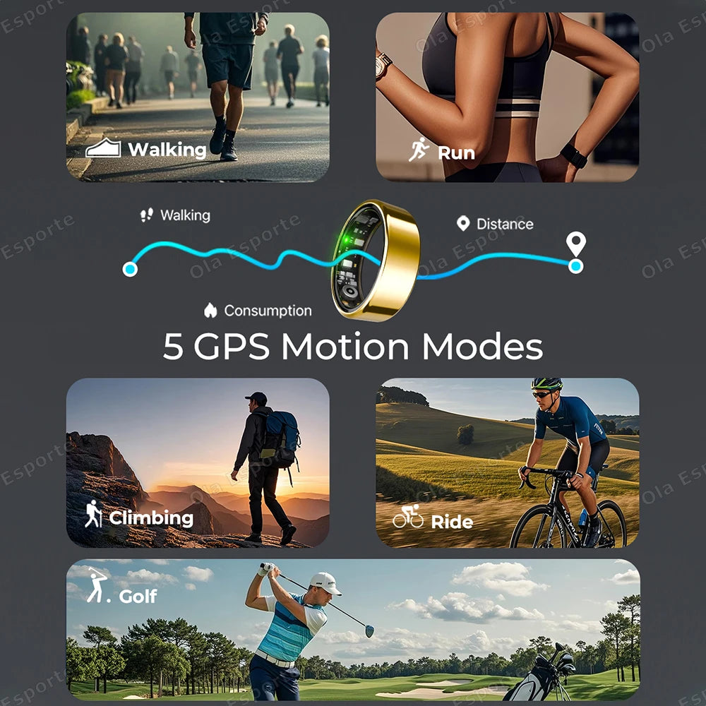 2025 New Smart Ring Heart Rate Blood Pressure Sleep Monitoring Motion Tracking IP68 Waterproof Men Women Smart Ring Holiday Gift - Merit Sell