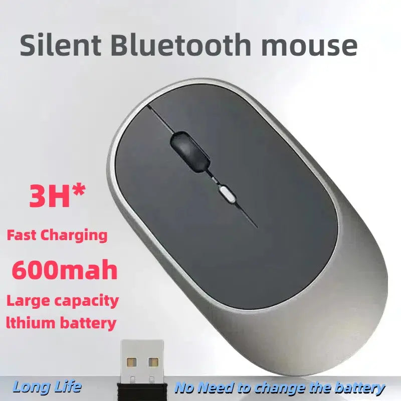 2025 New Wireless Mouse Bluetooth USB Silent Mice Adjustable DPI Ergonomic Design Rechargeable Gaming Mouse For Xiaomi Tablet - Merit Sell