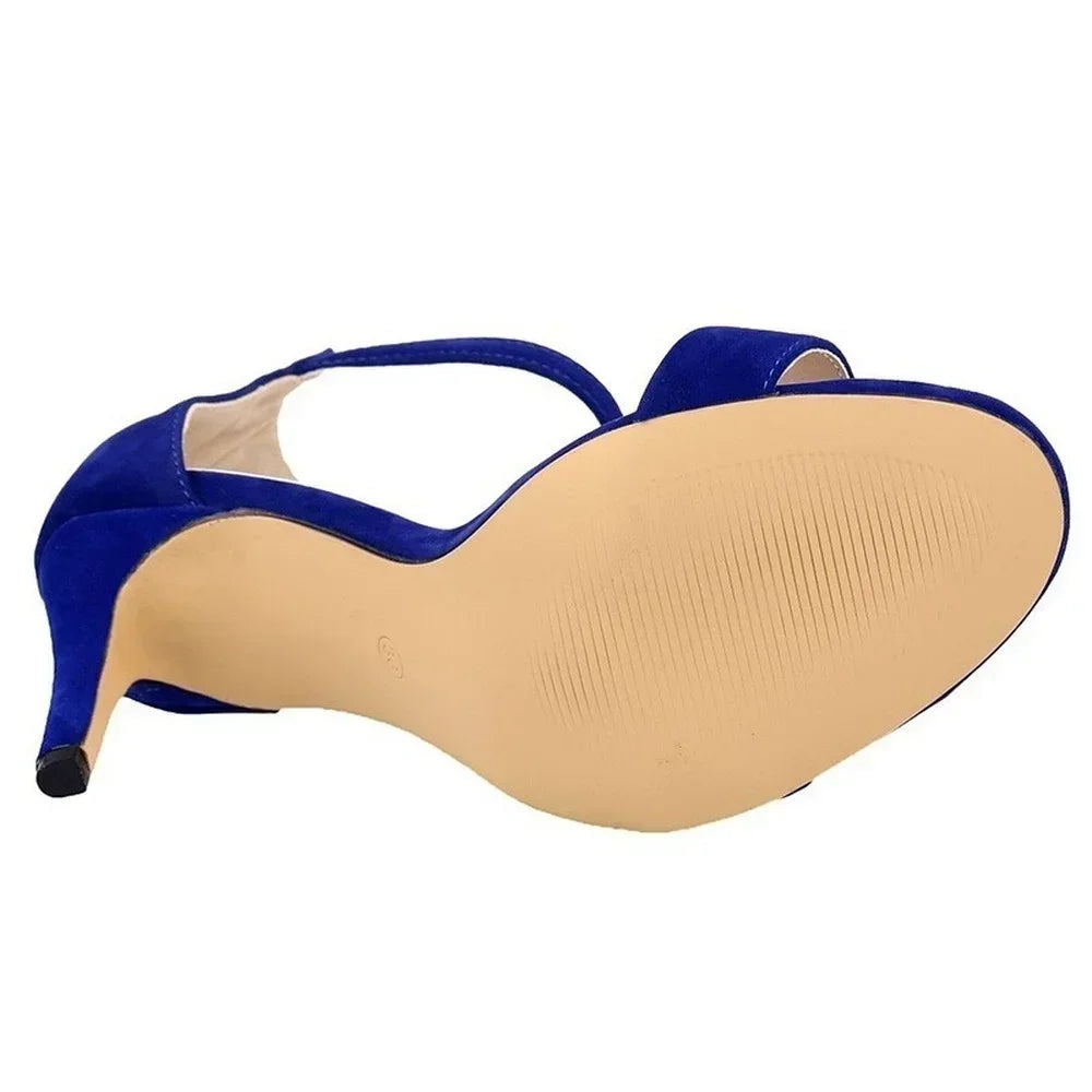 2025 New Women Sexy Pumps Sandals Summer 9cm Thin Heel Open Toe Ankle Strap High Heels Ladies Stilettos Party Red Wedding Shoes - Merit Sell