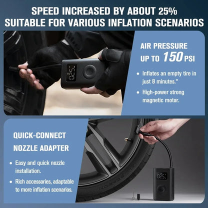 2025 New Xiaomi Mijia Inflatable treasur Air Compressor 2D 2000mAh Portable Inflator Air Pump 2D For Bicycle Car Motorcycle Ball - Merit Sell