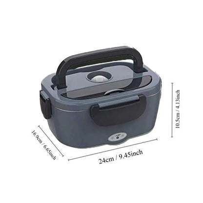 2025 Newest Black Electric Lunch Box Fast Heating Leakproof Design Stainless Steel Plastic for Household Car Use for Outdoor - Merit Sell
