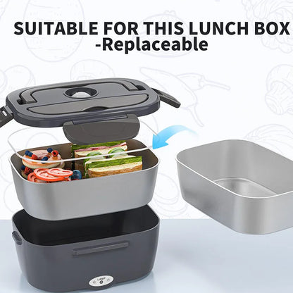 2025 Newest Black Electric Lunch Box Fast Heating Leakproof Design Stainless Steel Plastic for Household Car Use for Outdoor - Merit Sell