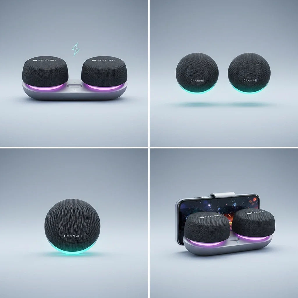 2026 New Dual TWS Dual Bluetooth Speakers Magnetic Phone Stand RGB Light 10H Playtime Wireless Speaker For Party Outdoor Camping - Merit Sell