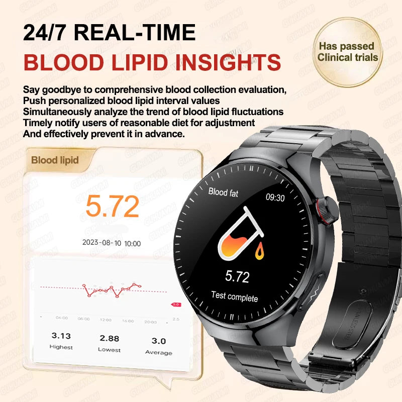 2026 New ECG+PPG Health Traker Smart Watch Blood Lipids Uric Acid Clock Blood pressure Bluetooth Call Body Monitoring smartwatch - Merit Sell