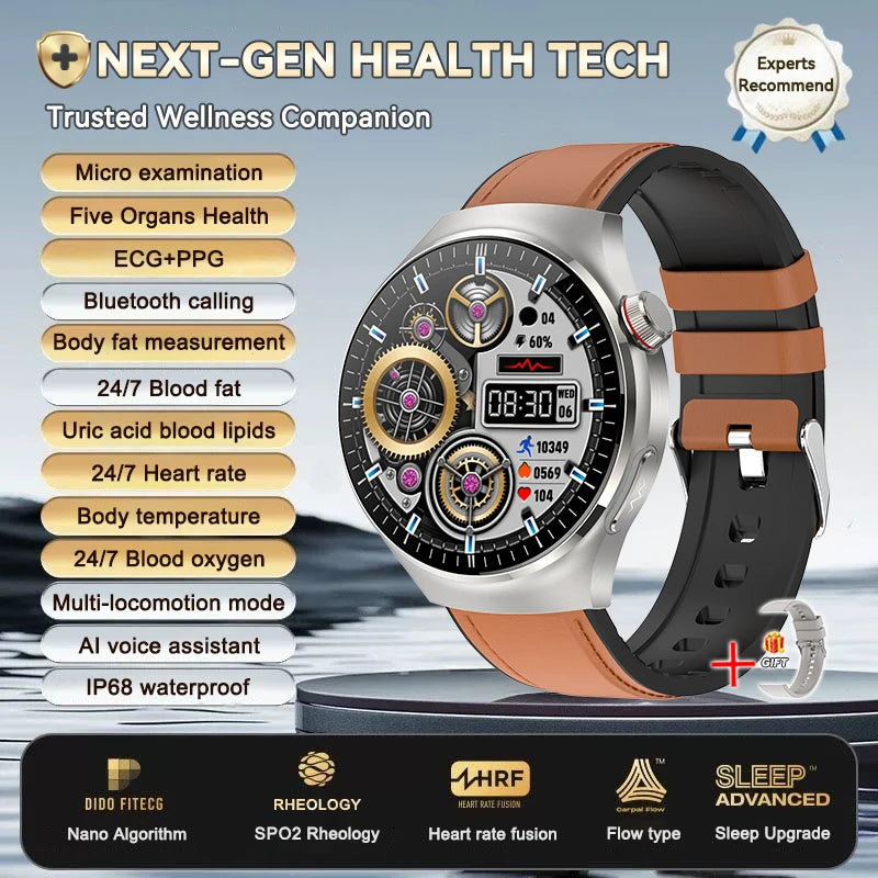 2026 New ECG+PPG Health Traker Smart Watch Blood Lipids Uric Acid Clock Blood pressure Bluetooth Call Body Monitoring smartwatch - Merit Sell