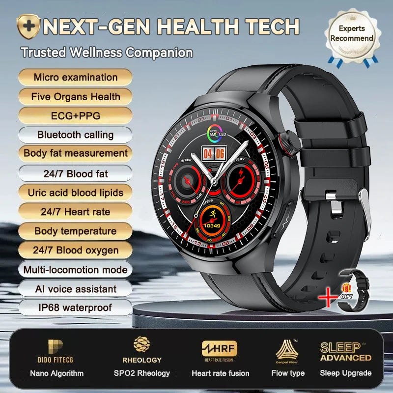 2026 New ECG+PPG Health Traker Smart Watch Blood Lipids Uric Acid Clock Blood pressure Bluetooth Call Body Monitoring smartwatch - Merit Sell