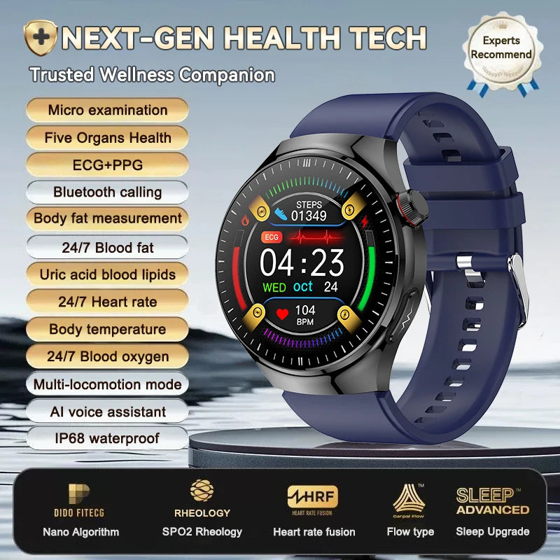 2026 New ECG+PPG Health Traker Smart Watch Blood Lipids Uric Acid Clock Blood pressure Bluetooth Call Body Monitoring smartwatch - Merit Sell