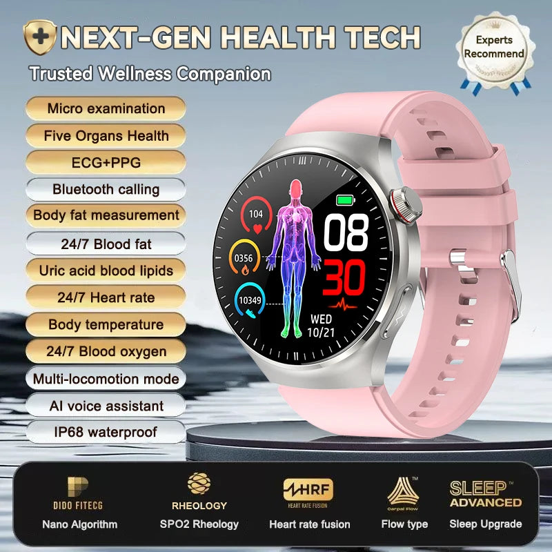 2026 New ECG+PPG Health Traker Smart Watch Blood Lipids Uric Acid Clock Blood pressure Bluetooth Call Body Monitoring smartwatch - Merit Sell