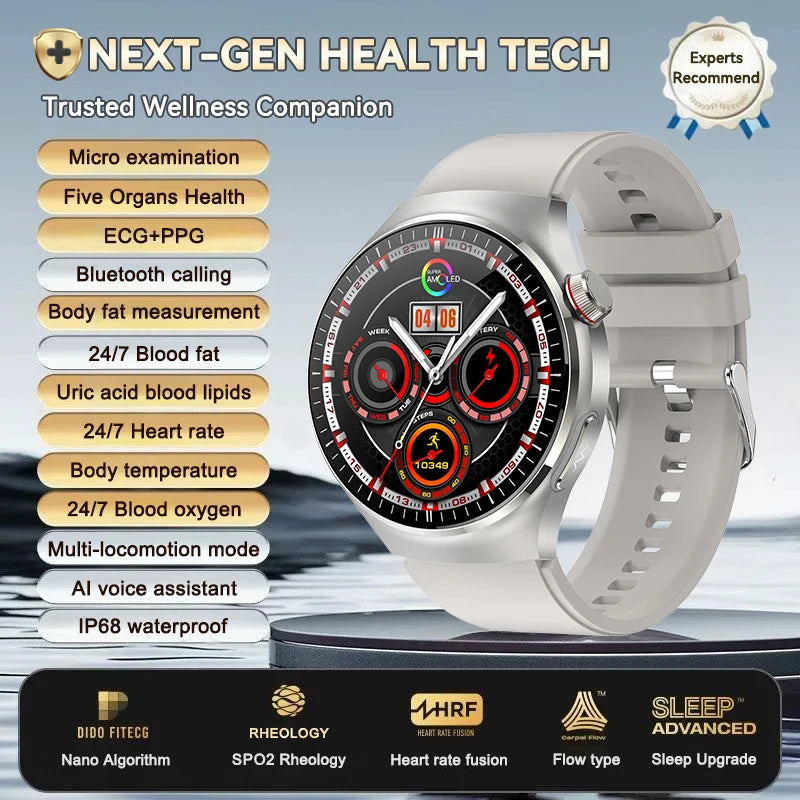 2026 New ECG+PPG Health Traker Smart Watch Blood Lipids Uric Acid Clock Blood pressure Bluetooth Call Body Monitoring smartwatch - Merit Sell