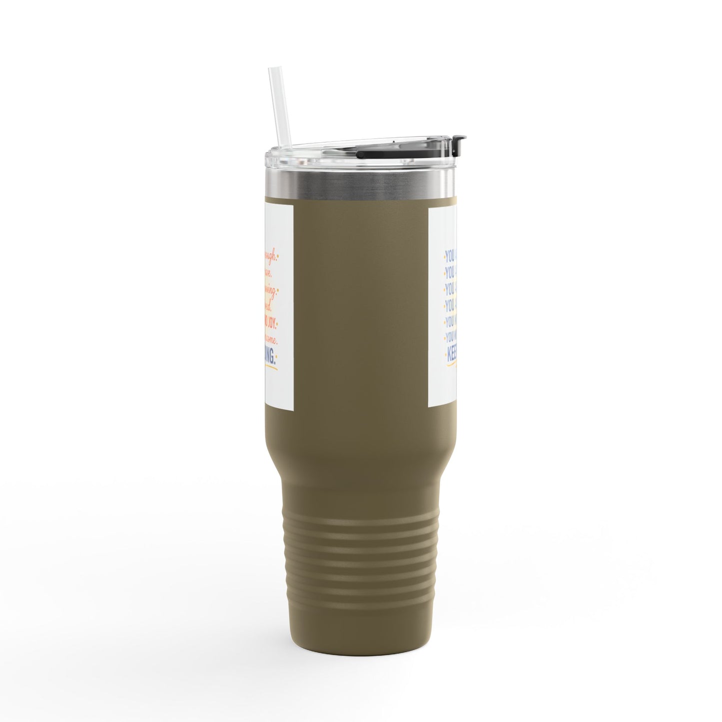 40oz Insulated Travel Mug — "You Are Enough" Motivational Tumbler