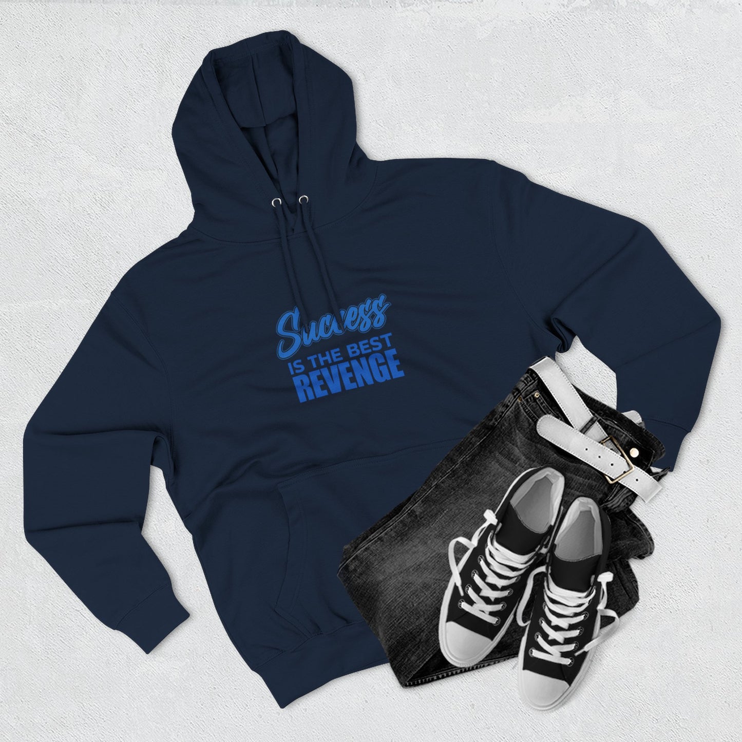 Success Is the Best Revenge Hoodie — Motivational Trophy Graphic Fleece Hoodie - Merit Sell