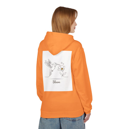 Bloom Hummingbird Hoodie — Floral Minimalist Pullover