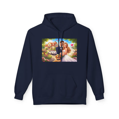 Wedding Couple Hoodie — Romantic Bride & Groom Portrait Pullover
