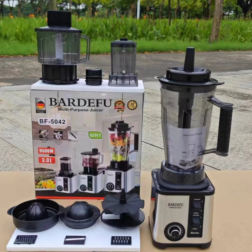 220V- 3L 6 in 1 Blender Stainless Steel Large Capacity Cut Vegetables and Shreds Icebreaker Salad Grinder Meat Grinder Juicer - Merit Sell