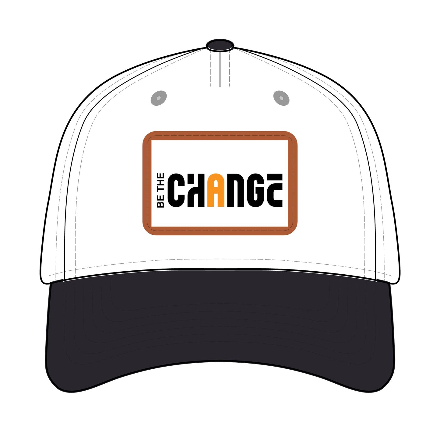 Baseball Cap — "Be The Change" Leather Patch Hat