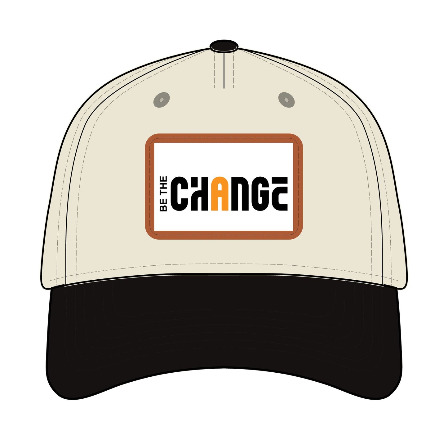 Baseball Cap — "Be The Change" Leather Patch Hat