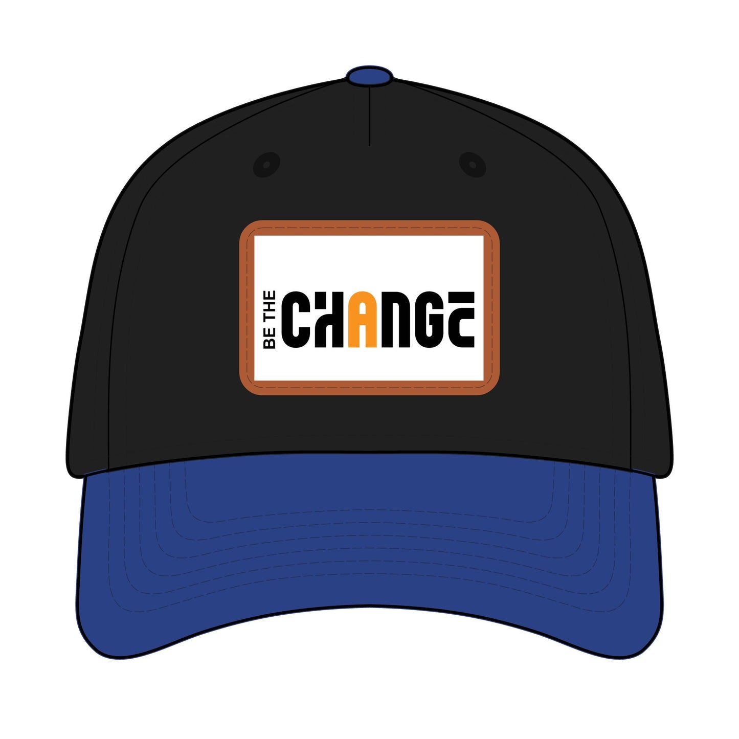 Baseball Cap — "Be The Change" Leather Patch Hat