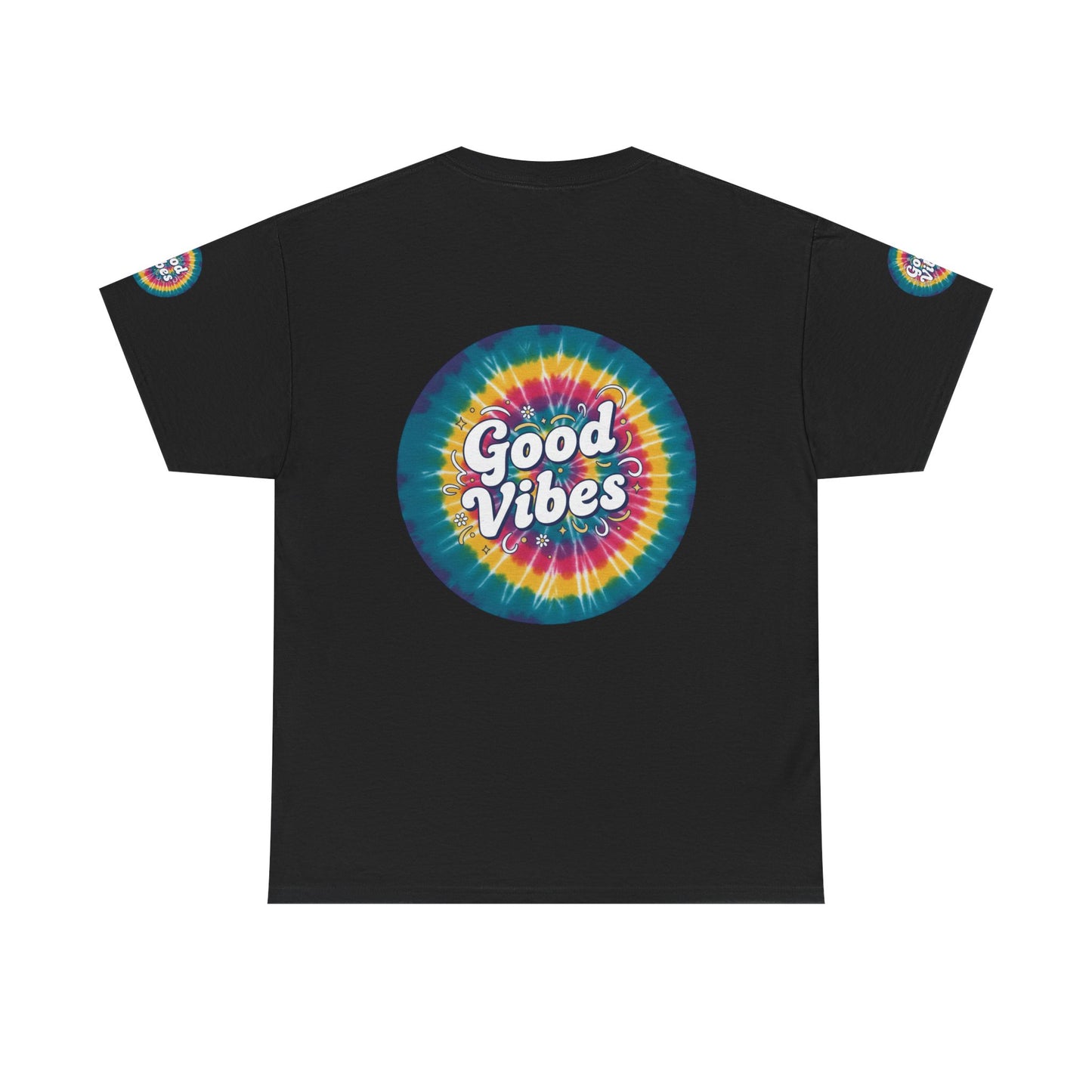 Good Vibes Tie-Dye Tee — Retro Rainbow Graphic T-Shirt