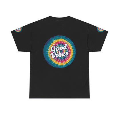 Good Vibes Tie-Dye Tee — Retro Rainbow Graphic T-Shirt