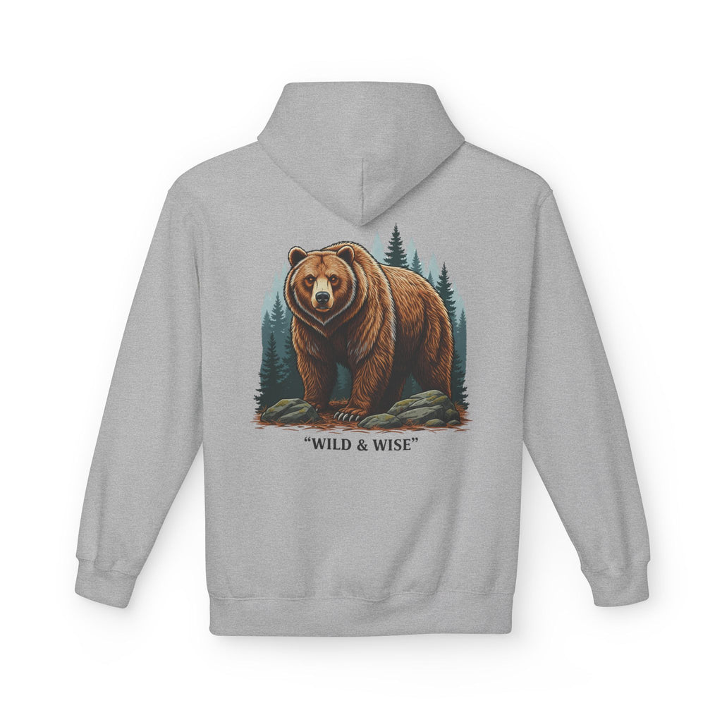 Bear Hoodie — "Wild & Wise" Forest Graphic Pullover