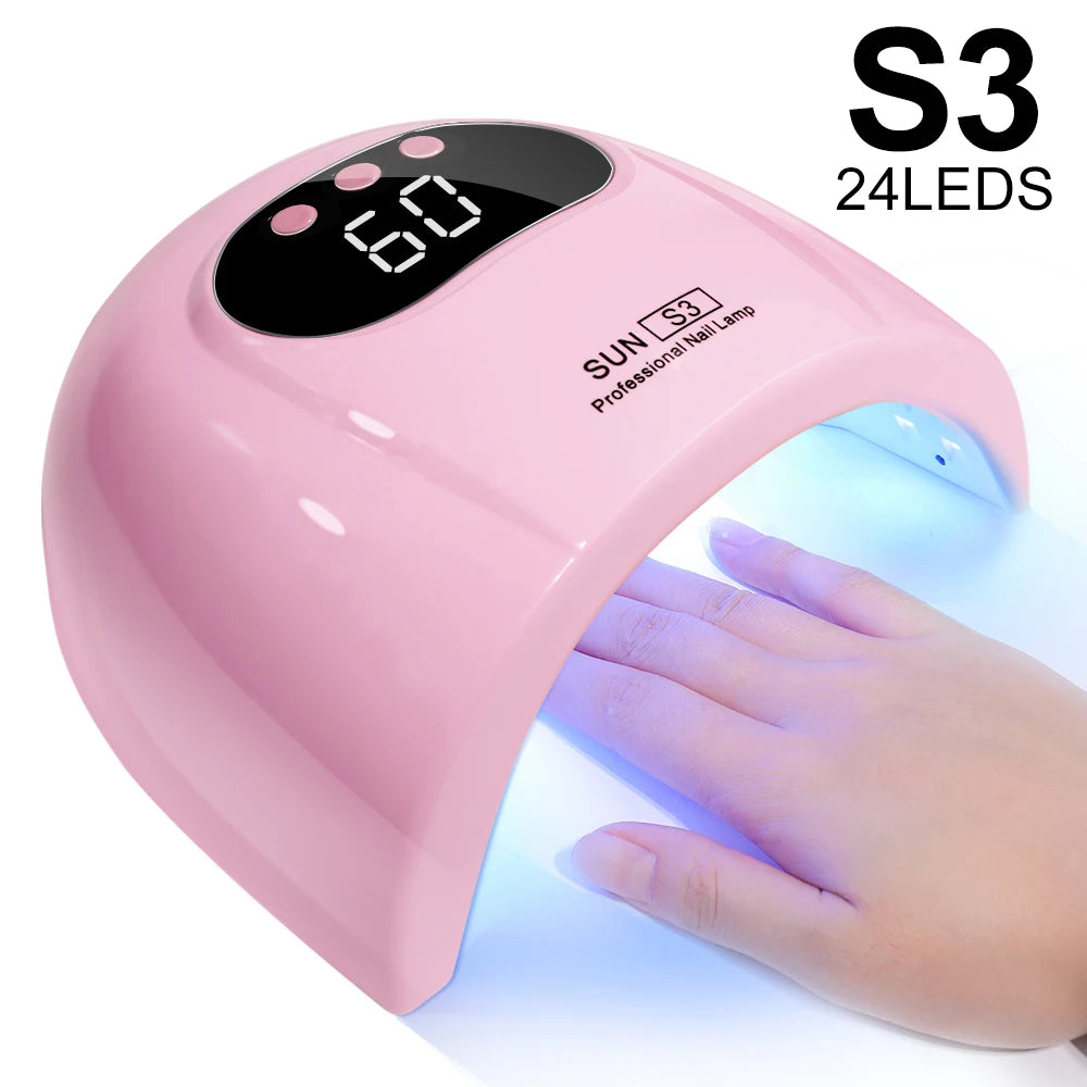 24/6 LED UV Lamp for Nails Gel Polish Drying With LED Display And Motion Sensing Professional Manicure Lamp Dryer Home Use Tool - Merit Sell