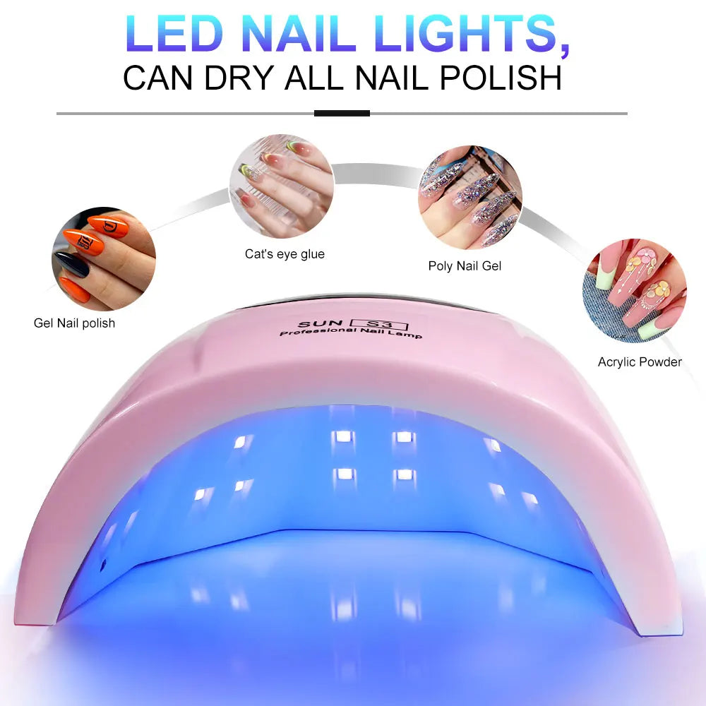 24/6 LED UV Lamp for Nails Gel Polish Drying With LED Display And Motion Sensing Professional Manicure Lamp Dryer Home Use Tool - Merit Sell