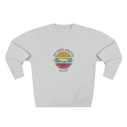 Vintage Surf Crewneck Sweatshirt — "Old School Athletics" Graphic