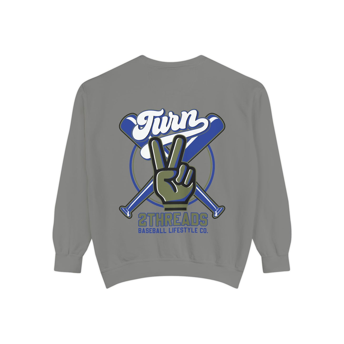 Turn 2Threads Baseball Sweatshirt — Vintage Peace Sign Crewneck
