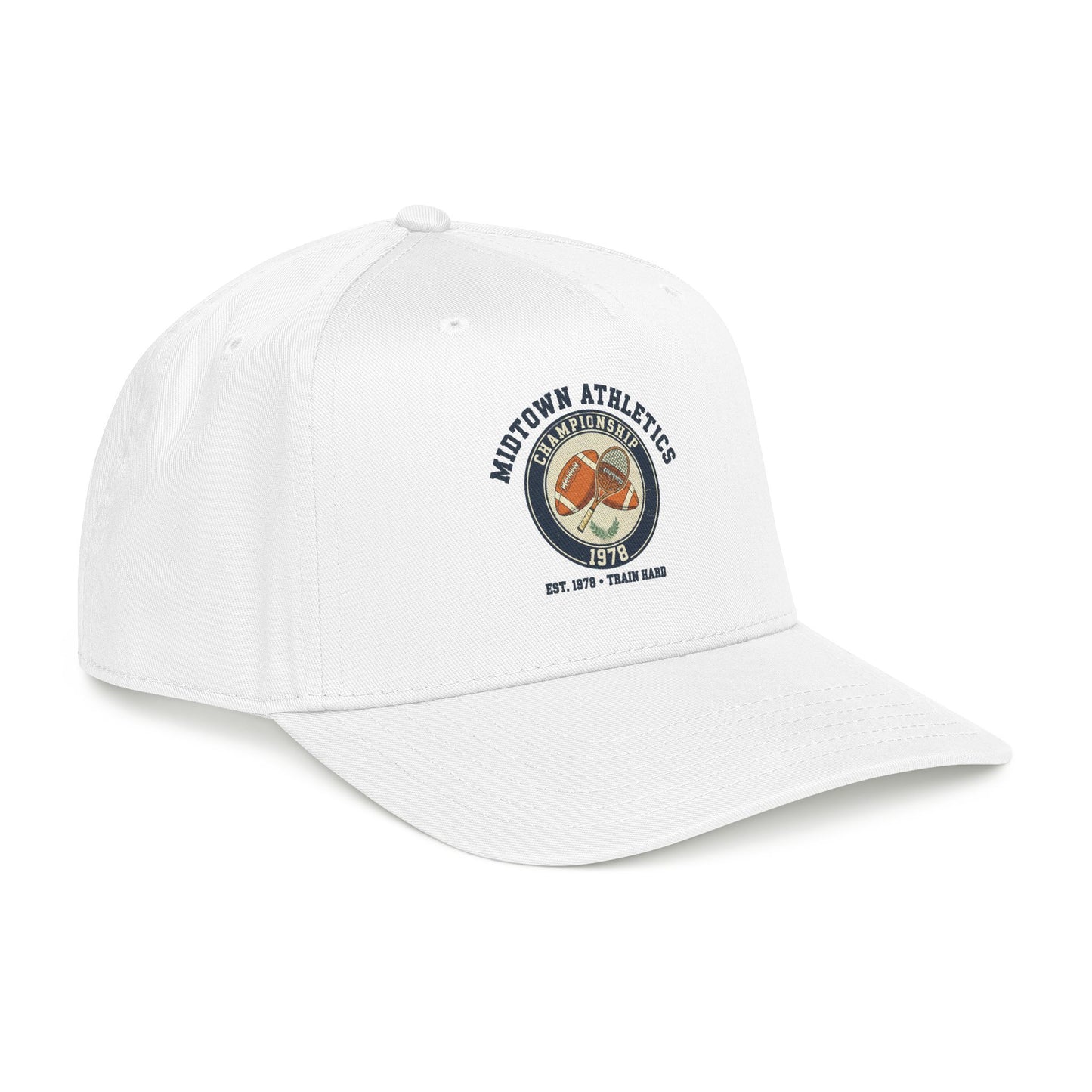 Mid Profile Baseball Cap — Midtown Athletics Vintage Basketball Logo Cap