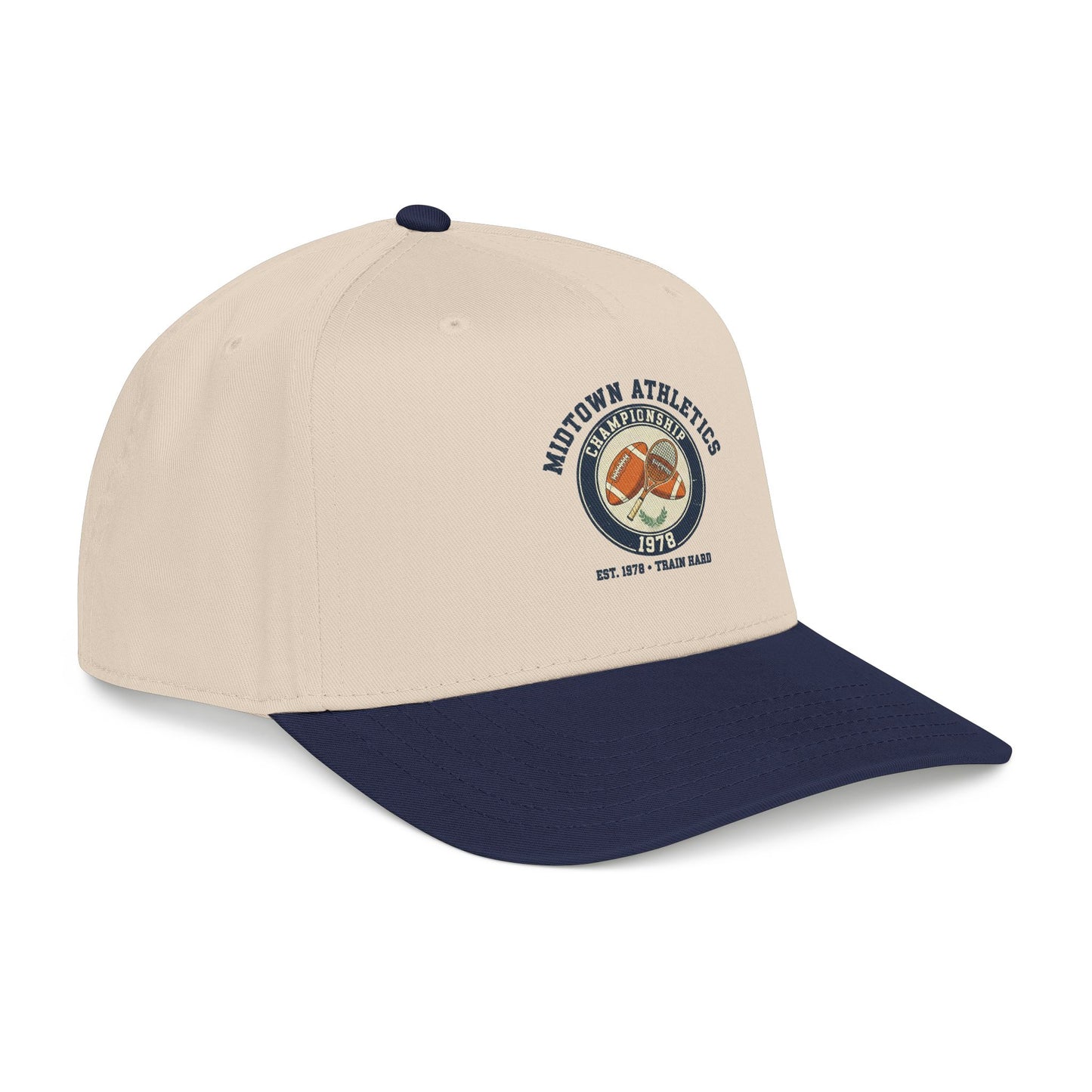 Mid Profile Baseball Cap — Midtown Athletics Vintage Basketball Logo Cap