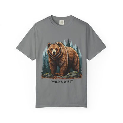 Bear Graphic T-Shirt — "Wild & Wise" Forest Adventure Tee