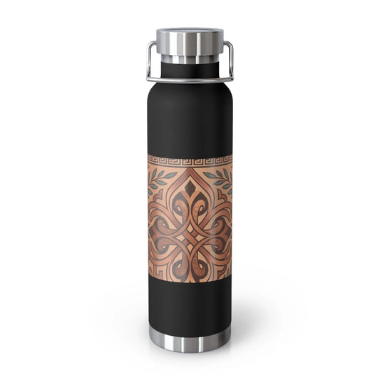 22oz Copper Pattern Vacuum Bottle – Insulated Water Flask with Ornate Tribal Design - Merit Sell