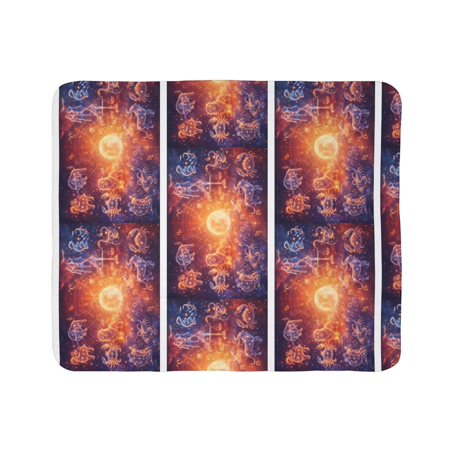 Zodiac Constellation Sherpa Blanket — Cosmic Astrology Fleece Throw