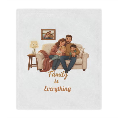 Family Cozy Minky Blanket — Personalized Illustrated Family Sofa Throw