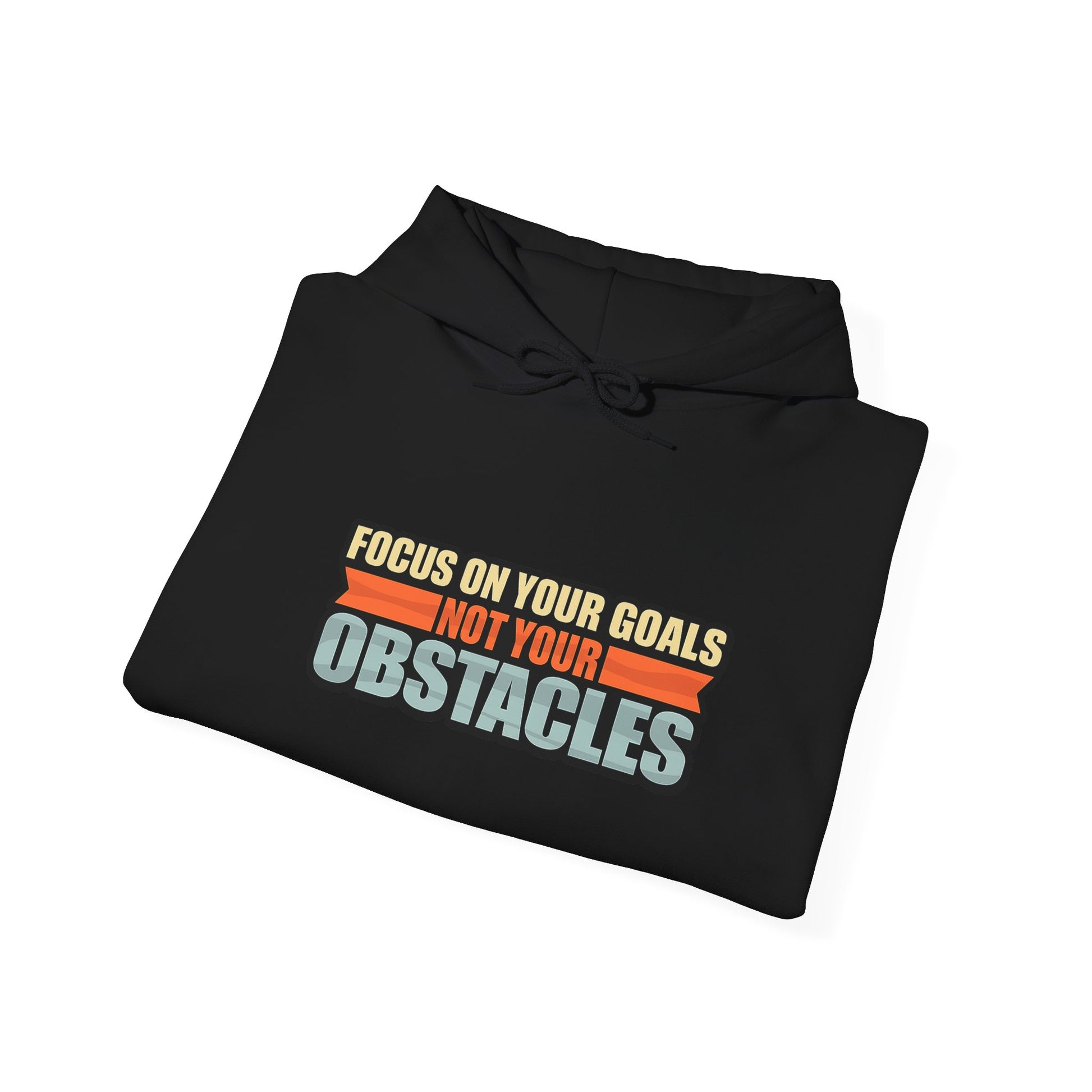 Motivational Hoodie — "Focus On Your Goals Not Your Obstacles" Retro Runner - Merit Sell