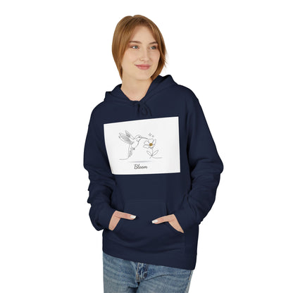 Bloom Hummingbird Hoodie — Floral Minimalist Pullover