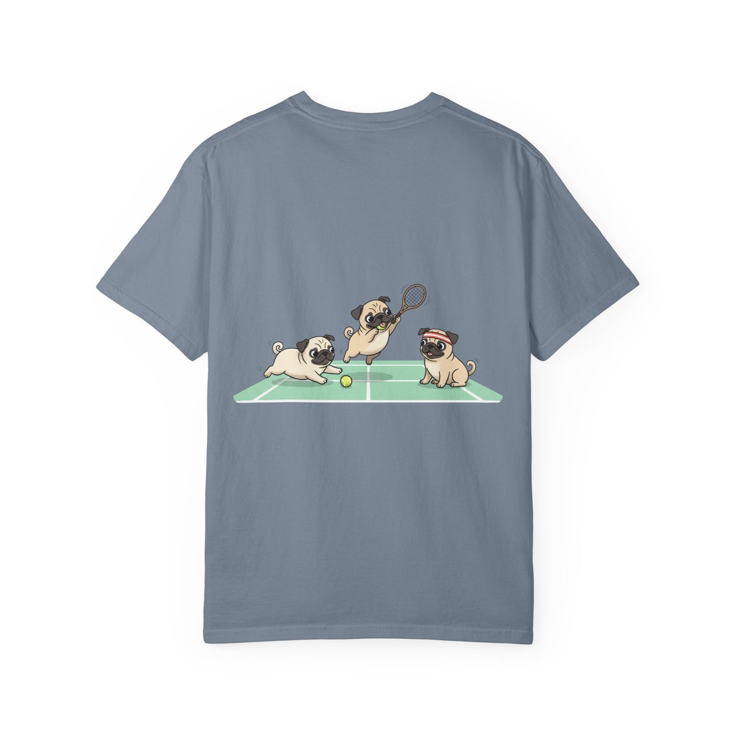 Pug Tennis T-Shirt — Cute Pugs Playing Tennis Graphic Tee