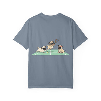 Pug Tennis T-Shirt — Cute Pugs Playing Tennis Graphic Tee