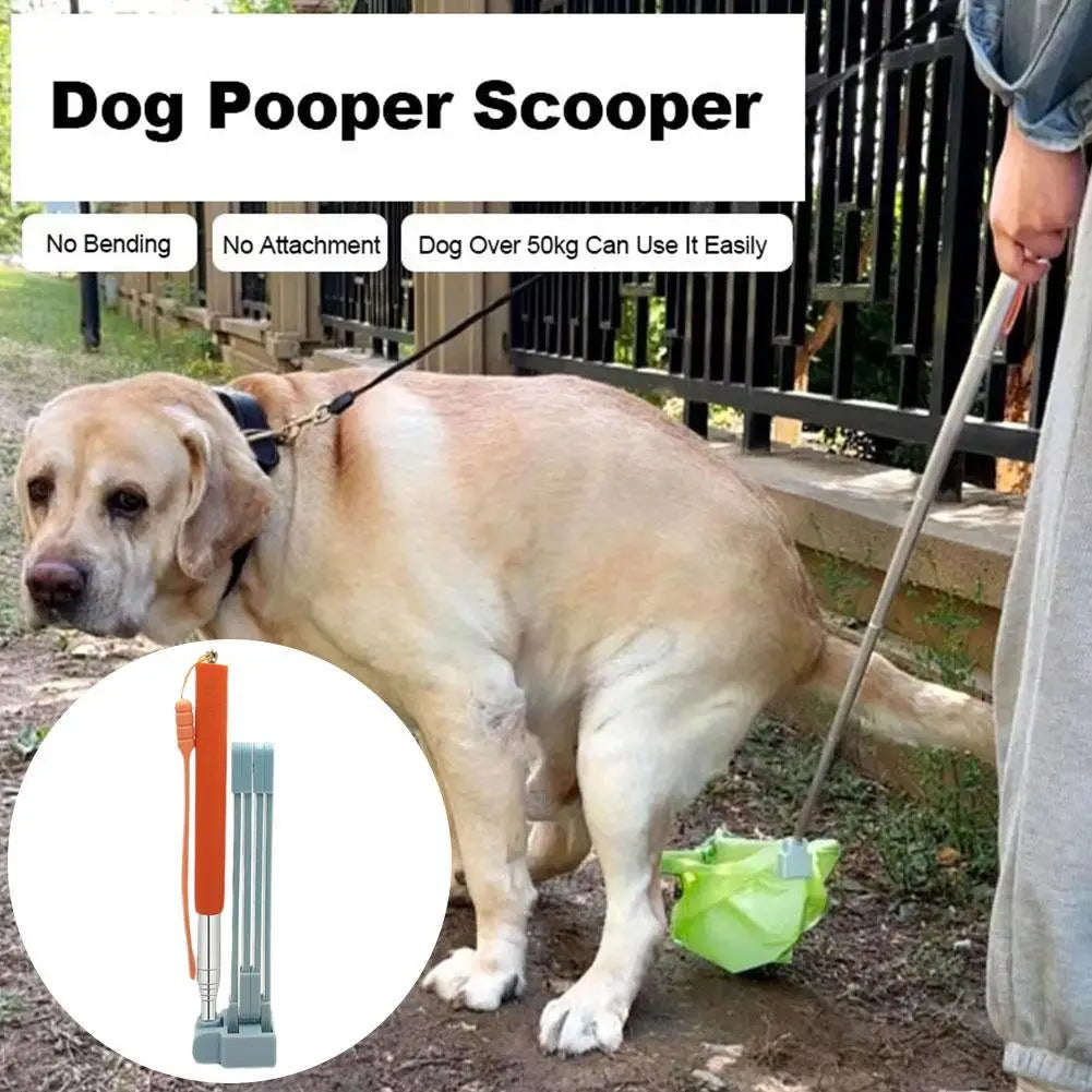 28.7-inch Long Handle Steel Dog Cat Pet Poop Scoop Garbage Grabber Dirt Picker Environmentally Friendly Clean Pet - Merit Sell