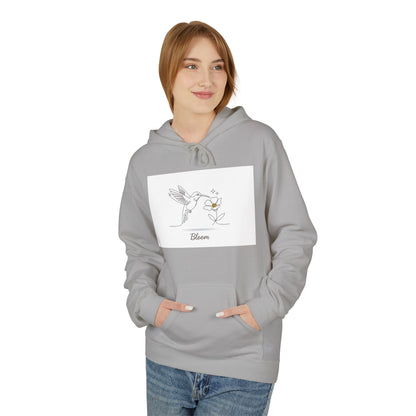 Bloom Hummingbird Hoodie — Floral Minimalist Pullover