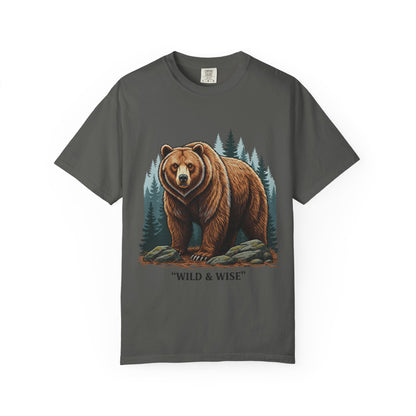 Bear Graphic T-Shirt — "Wild & Wise" Forest Adventure Tee