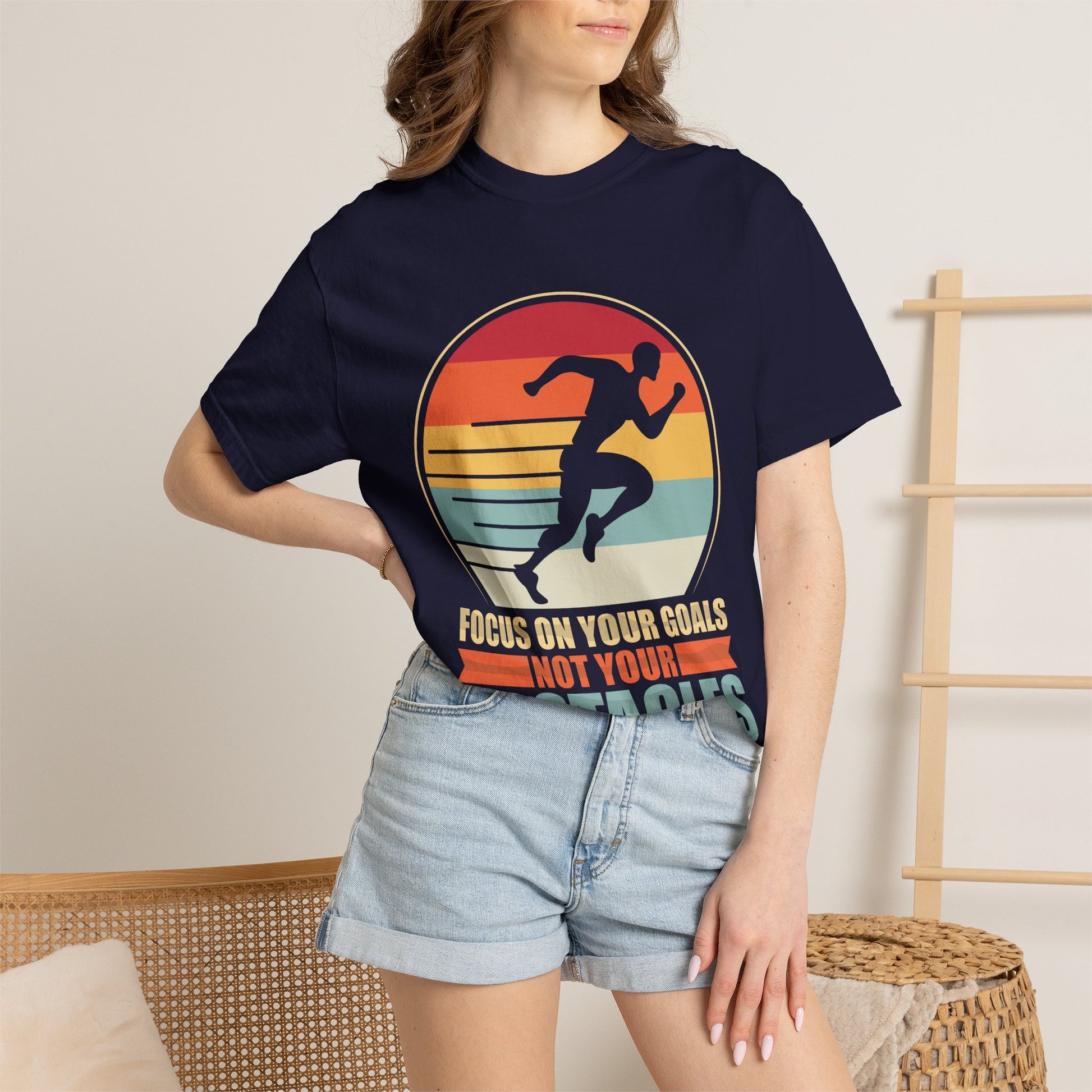 Motivational Running T-Shirt — “Focus On Your Goals Not Your Obstacles” - Merit Sell