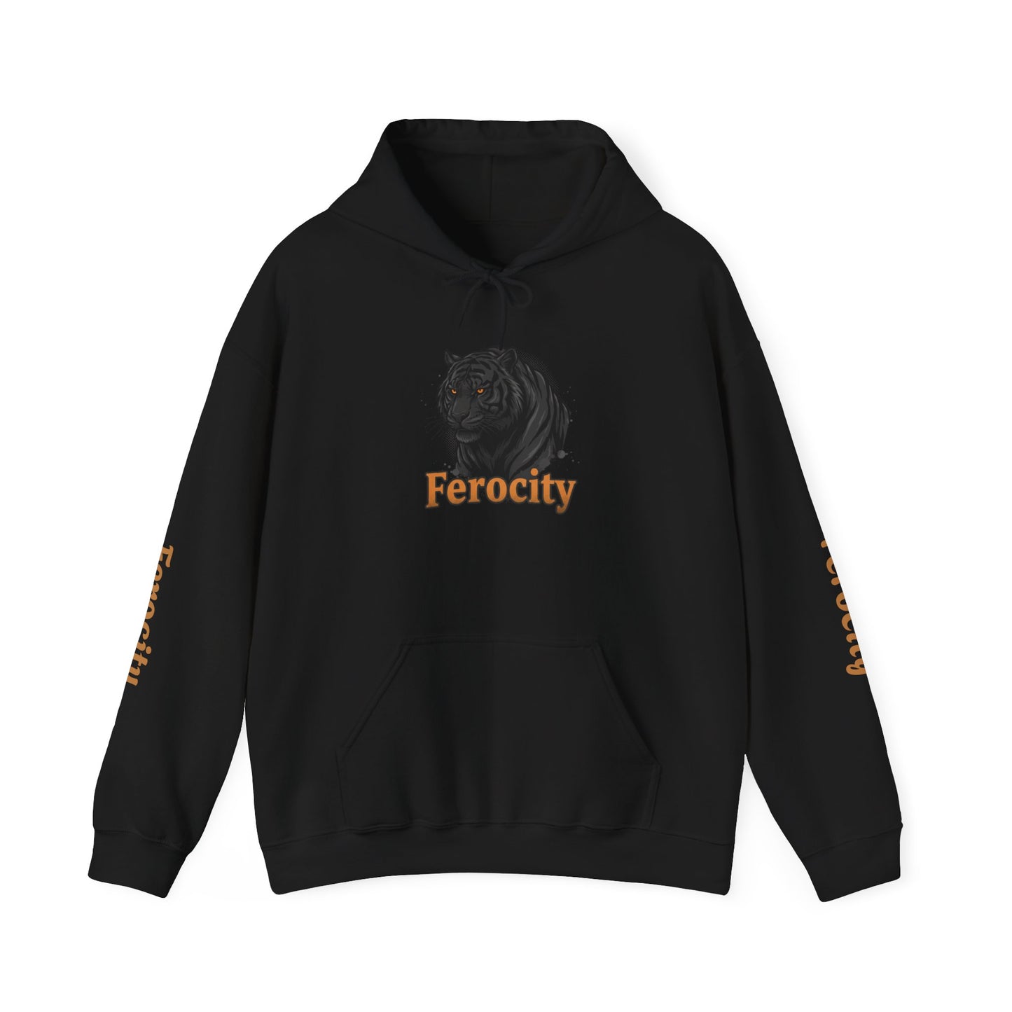 Ferocity Panther Hoodie — Black Big Cat Graphic Hooded Sweatshirt